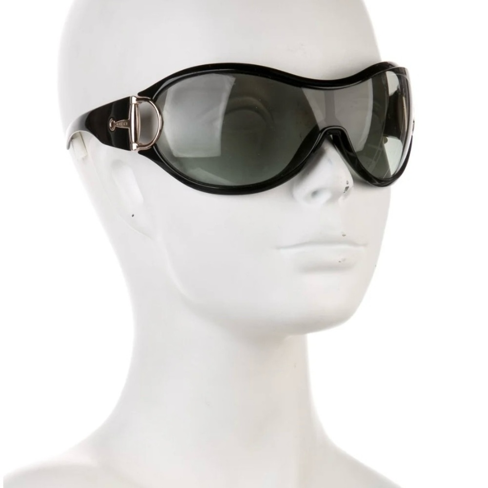Gucci Horsebit Early 2000's Wrap Shield Sunglasses (Vintage) - Picture 2 of 12